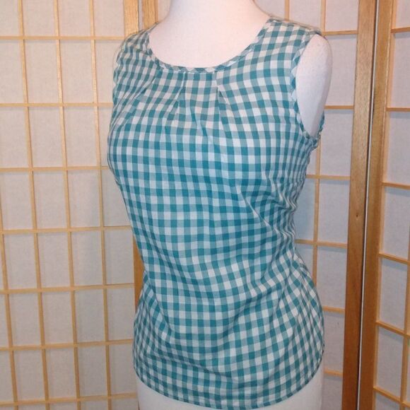 Talbots SmPet Sleeveless Gingham Top - Picture 9 of 12